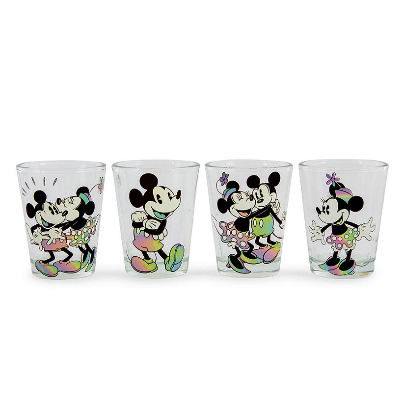 Disney Mickey and Minnie Mouse Rainbow 2-Ounce Mini Shot Glasses  Set of 4 Image