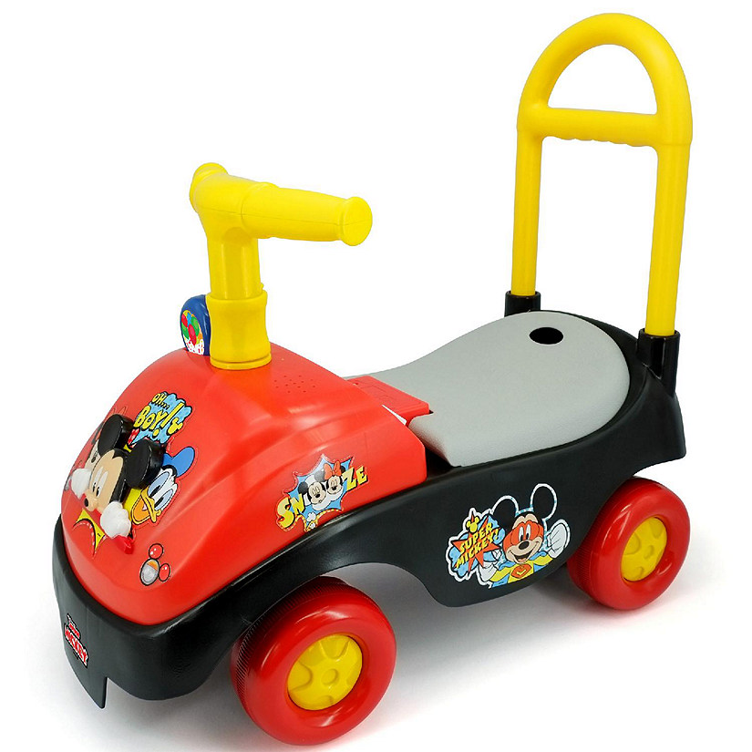 Disney Mickey Foldable Handle Ride-On W/ Interactive Dashboard &amp; Sounds Image