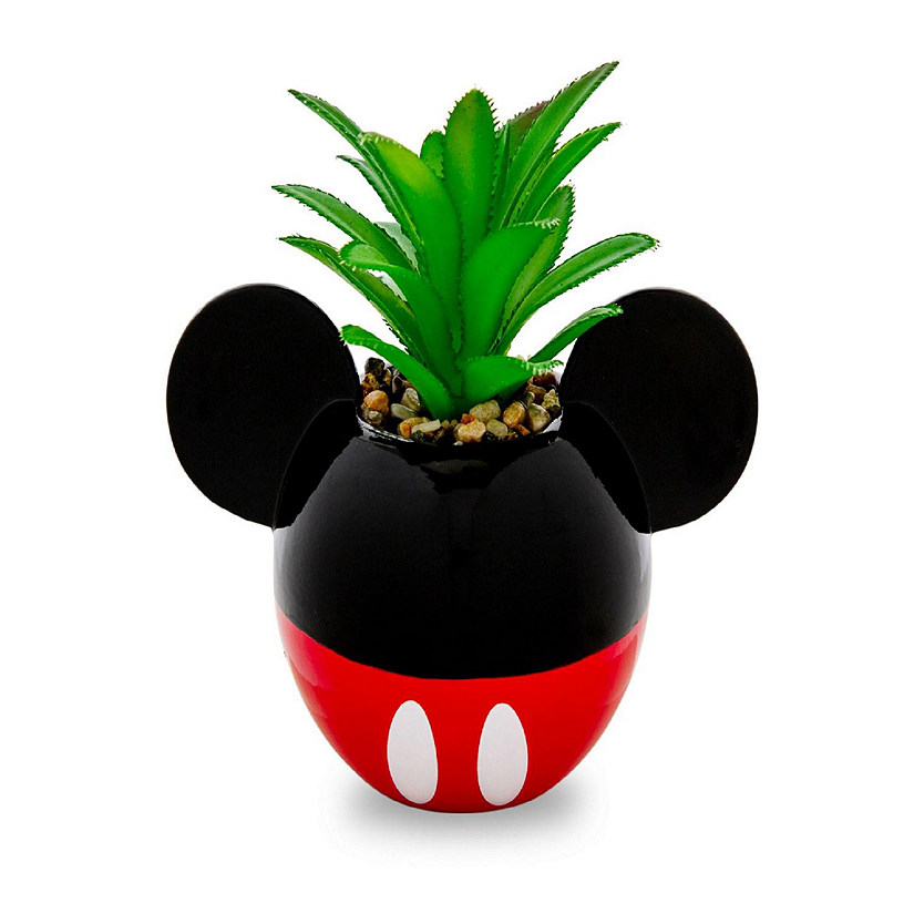 Disney Mickey Mouse 3-Inch Ceramic Mini Planter with Artificial Succulent Image