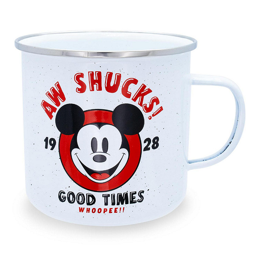 Disney Mickey Mouse Aw Shucks Ceramic Camper Mug Holds 20 Ounces