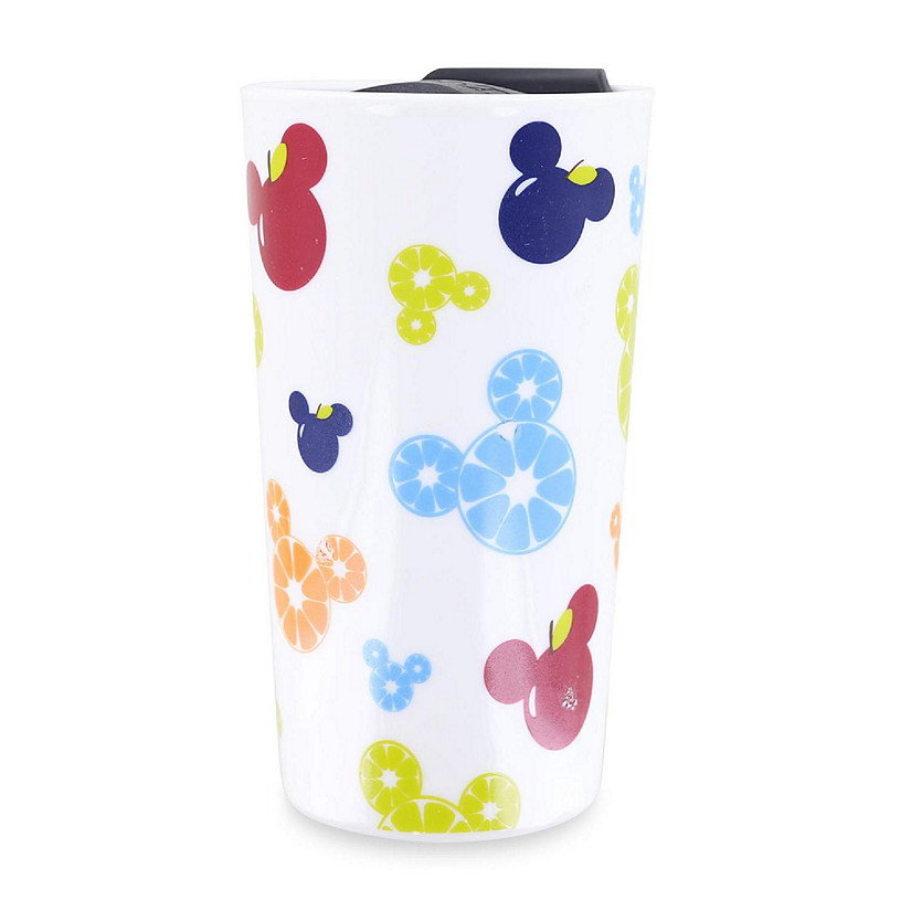 Disney Mickey Mouse Fresh Fruit Ceramic Travel Mug With Lid  Holds 10 Ounces Image