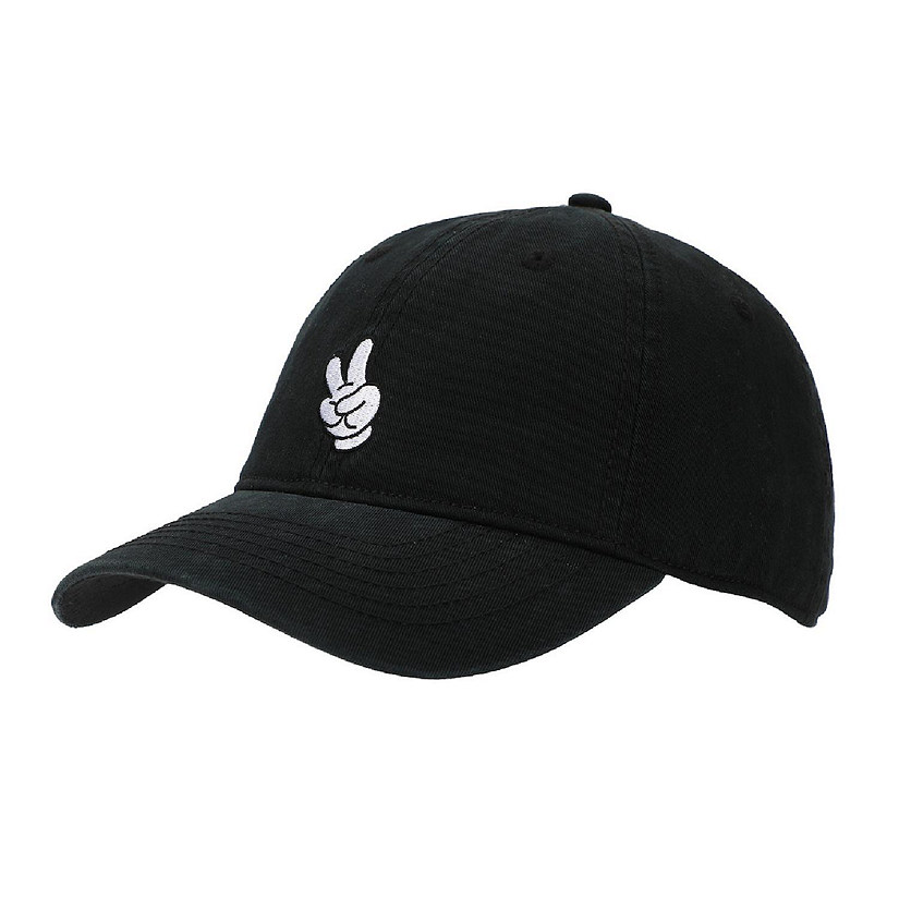 Disney Mickey Mouse Glove Black Unstructured Baseball Cap Image