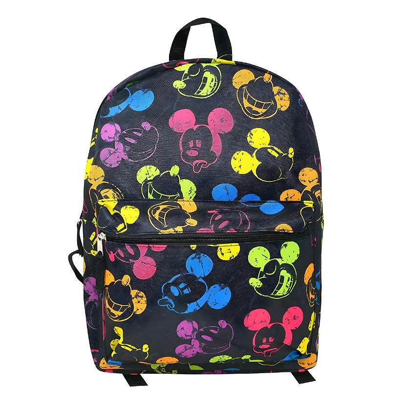 Disney Mickey Mouse Neon Heads 16 Inch Kids Backpack Image