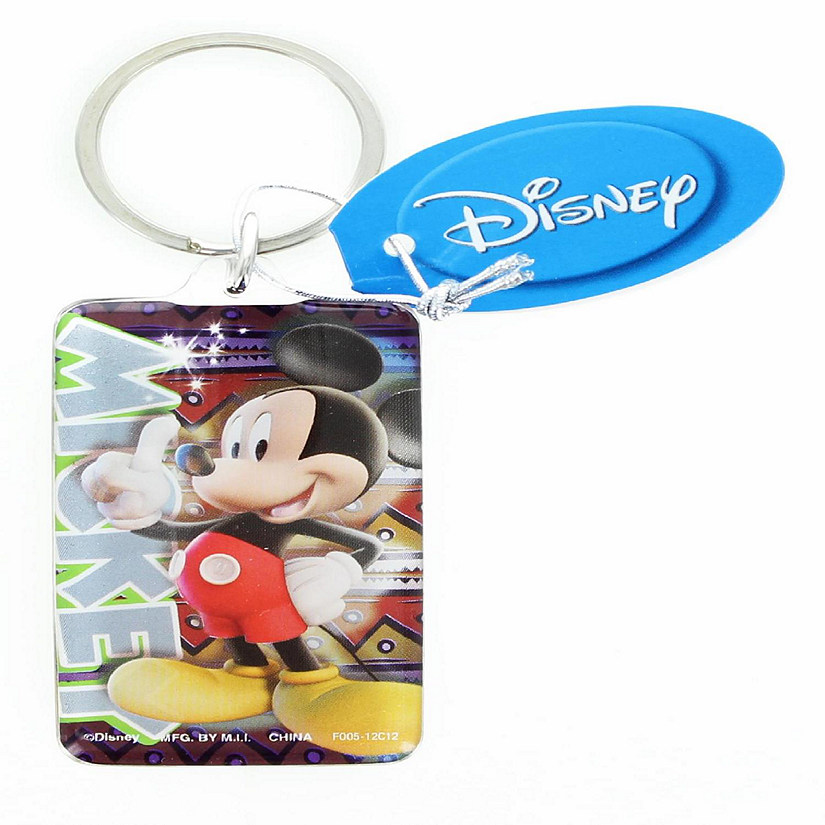 Disney Mickey Mouse Rectangular Lucite Key Ring Image