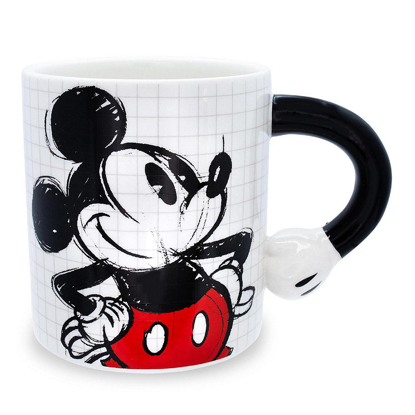Disney Mickey Mouse Sculpted Handle Ceramic Mug  Holds 20 Ounces Image