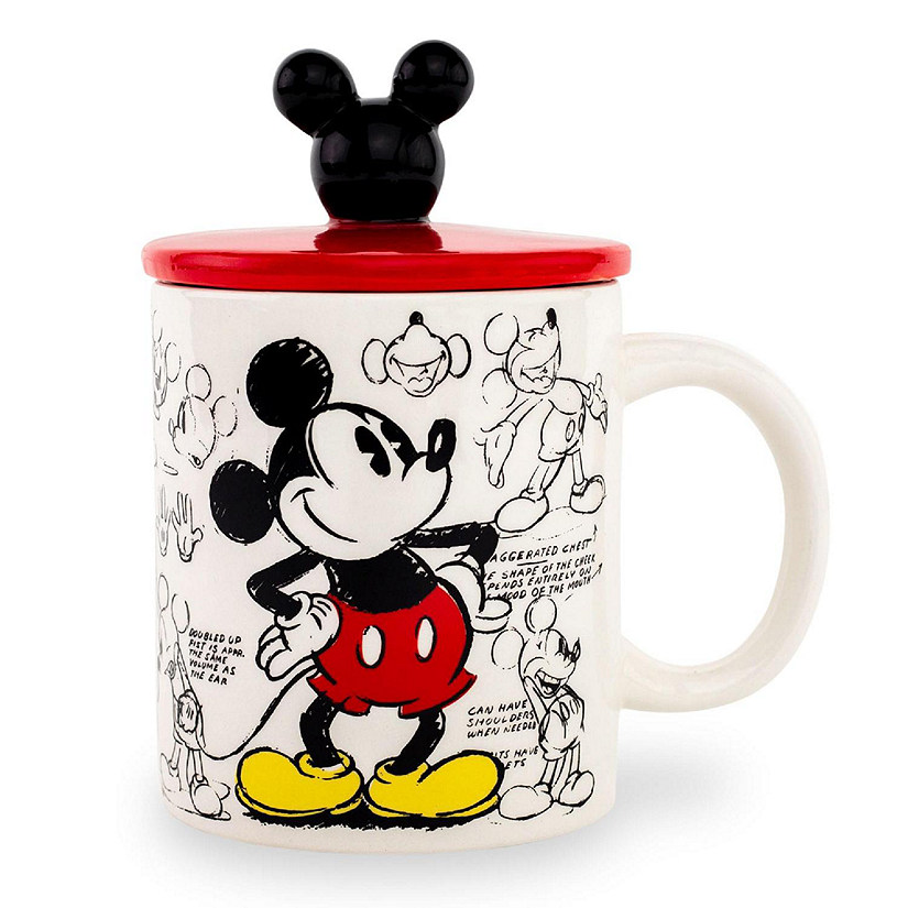 Disney Mickey Mouse Sketchbook Ceramic Mug With Lid  Holds 18 Ounces Image