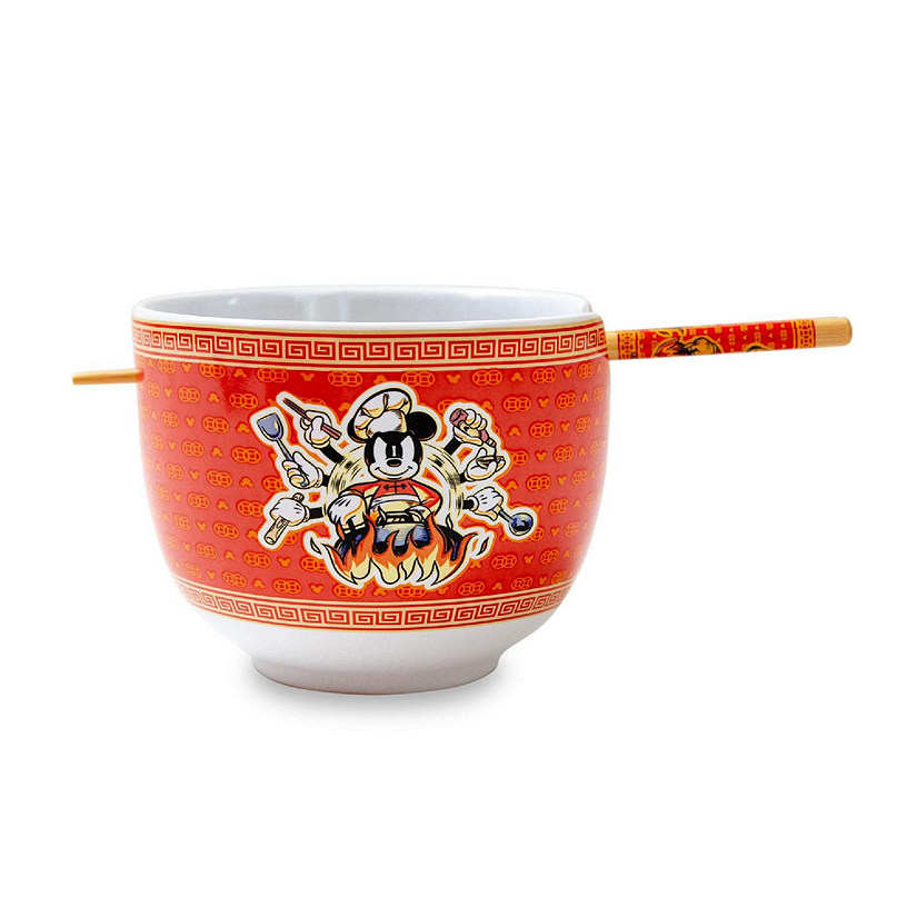 Disney Mickey Mouse Wild Wok 20-Ounce Ramen Bowl and Chopstick Set Image