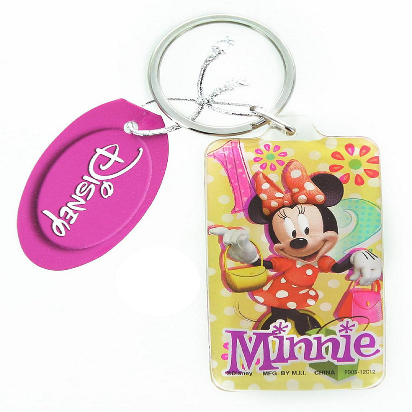 Disney Minnie Mouse Rectangular Lucite Key Ring Image