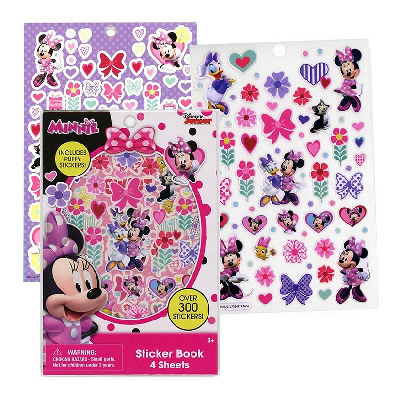 Disney Minnie Mouse Sticker Book  4 Sheets  Over 300 Stickers Image