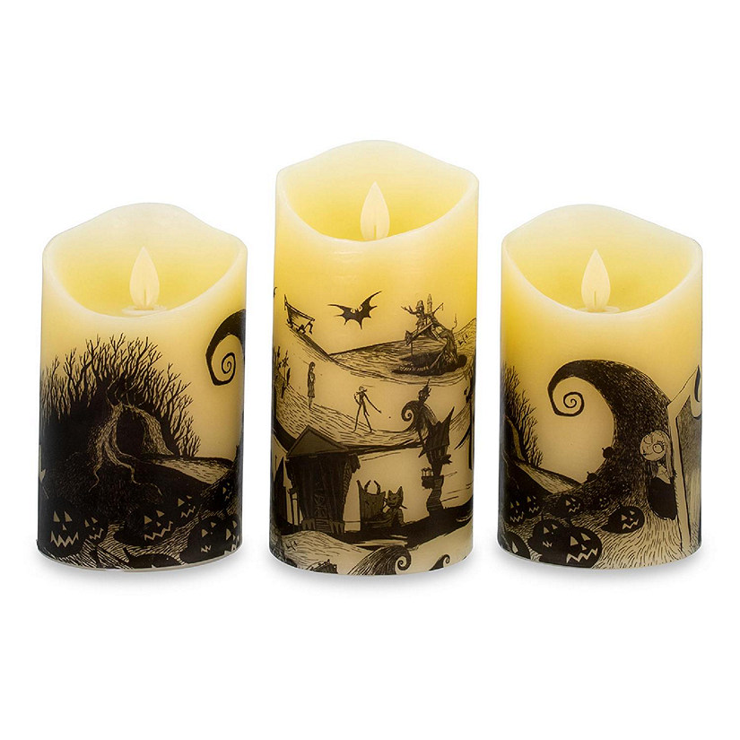 Disney Nightmare Before Christmas LED Flickering Flameless Candles  Set of 3 Image