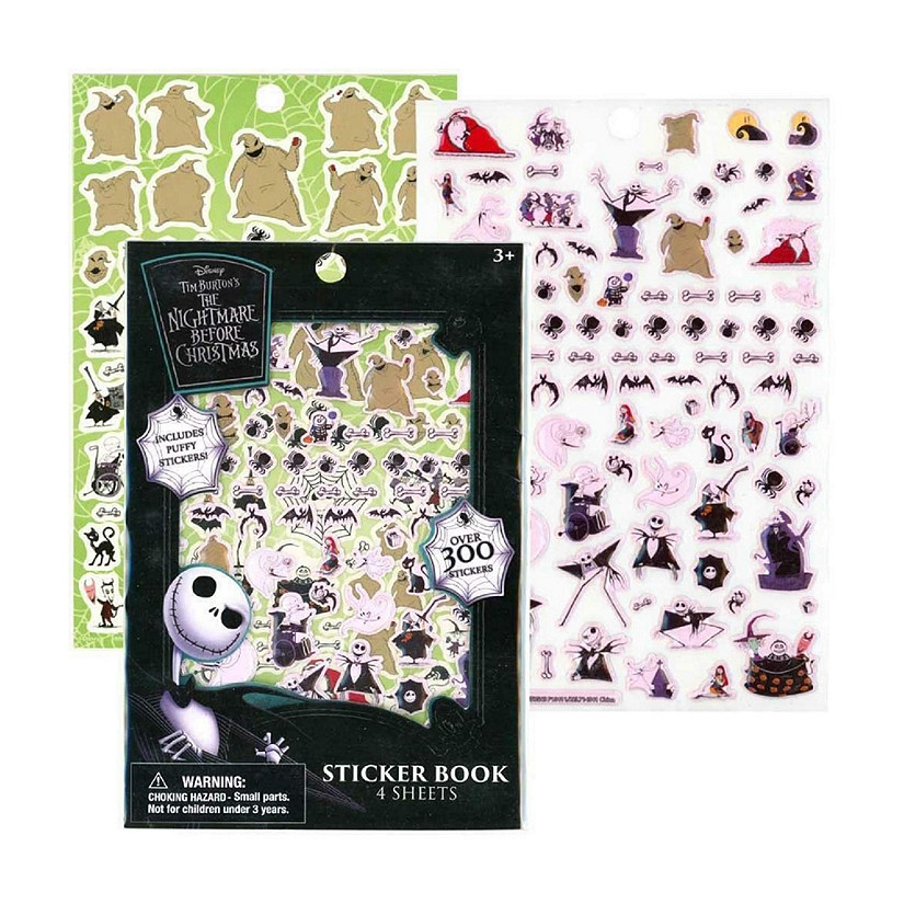 Disney Nightmare Before Christmas Sticker Book  4 Sheets  Over 300 Stickers Image