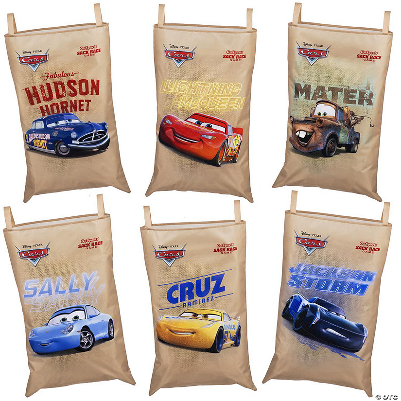 Disney PiProperar Cars Sack Race Party Game by GoSports - 6 Pack Bags for Kids Image