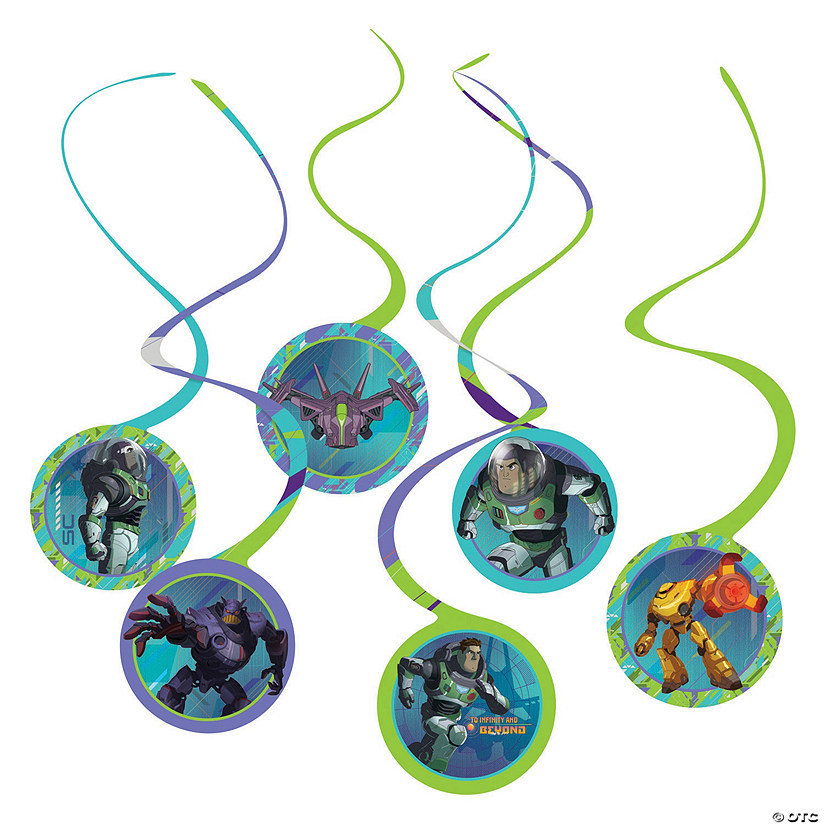 Disney Pixar Buzz Lightyear&amp;#8482; Hanging Spiral Decorations - 12 Pc. Image