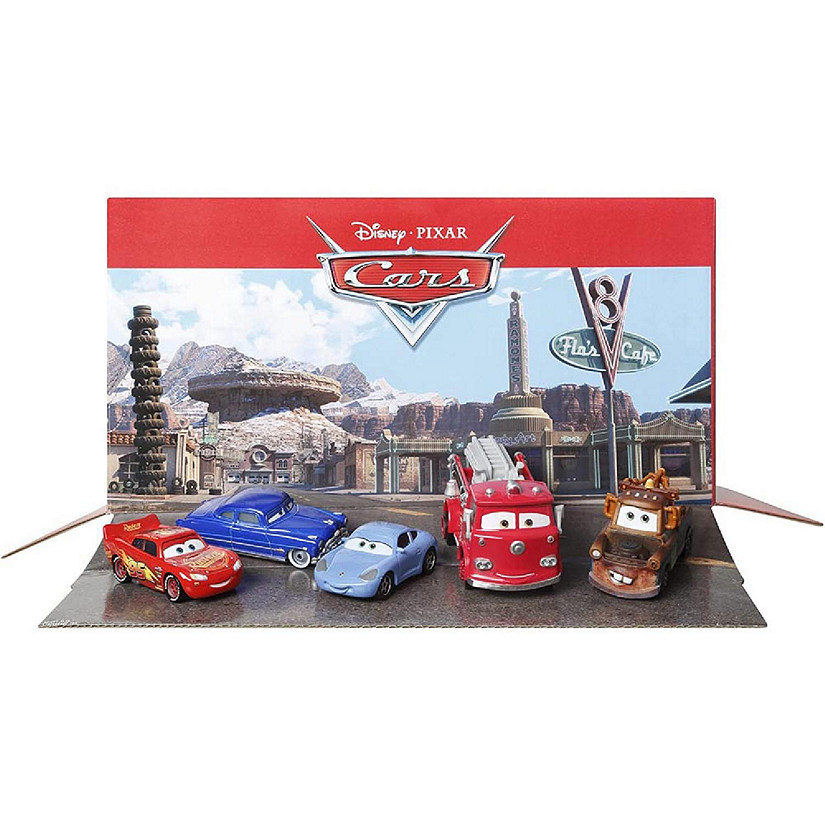 Disney Pixar Cars Vehicle 5-Pack Collection, Set of 4 Character Cars & 1 Red Fire Truck Image
