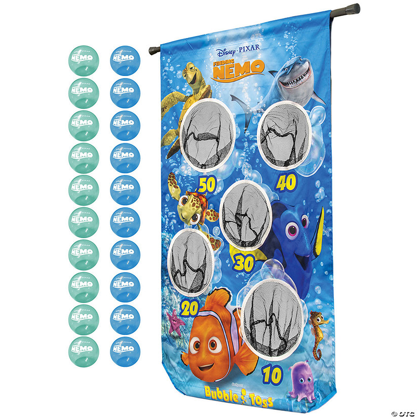 Disney Pixar Finding Nemo Bubble Toss Doorway Game by GoSports - Includes 20 Balls and Adjustable Tension Rod Image