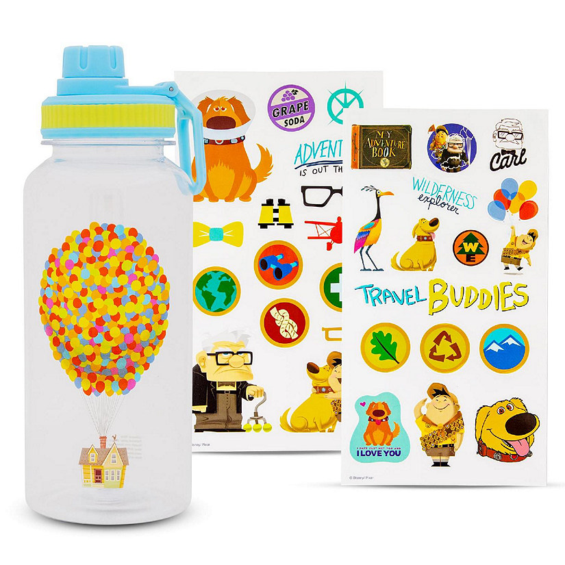 Disney Pixar Up 32-Ounce Twist Spout Water Bottle and Sticker Set Image