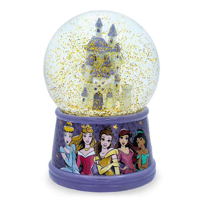 Disney Princess Castle Light-Up Snow Globe  6 Inches Tall Image