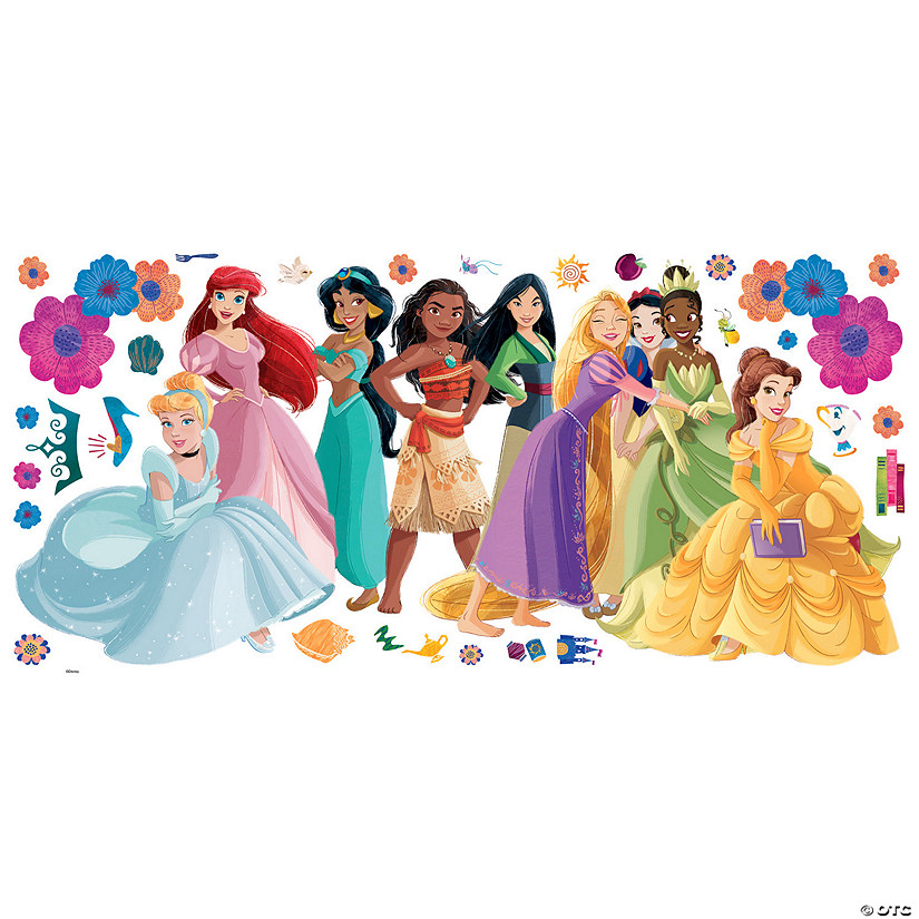 Disney princess flowers and friends giant peel & stick wall decals Image