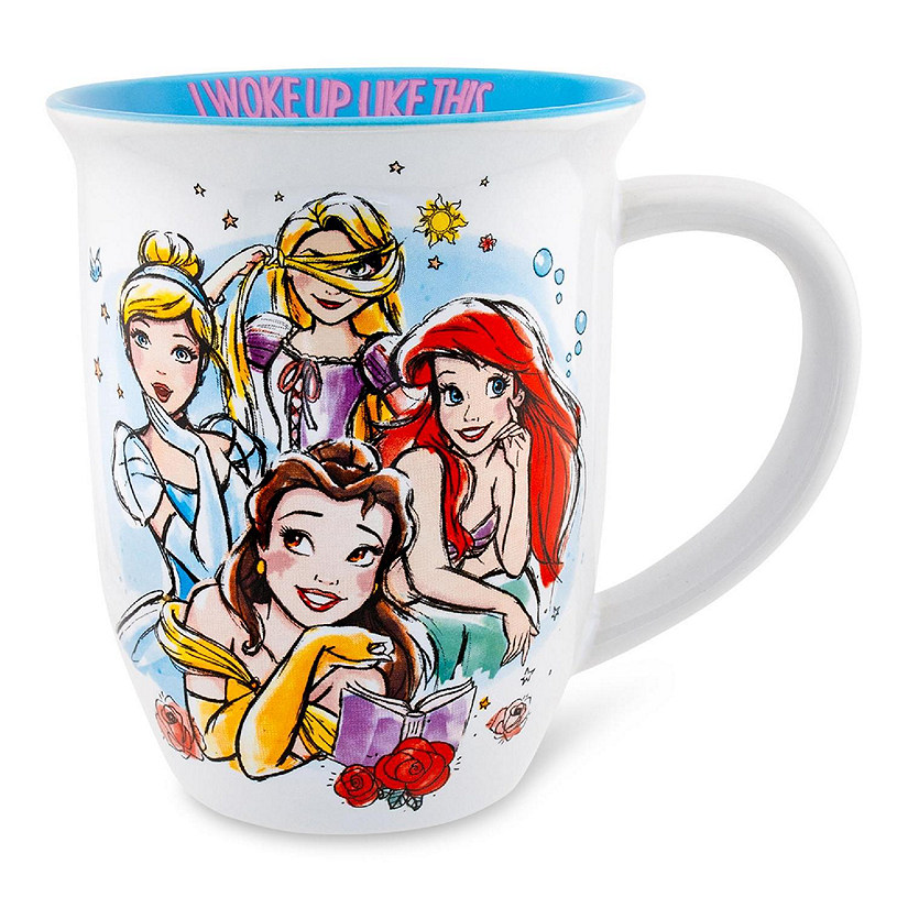 Disney Princess "I Woke Up Like This" Wide Rim Ceramic Mug  Holds 16 Ounces Image