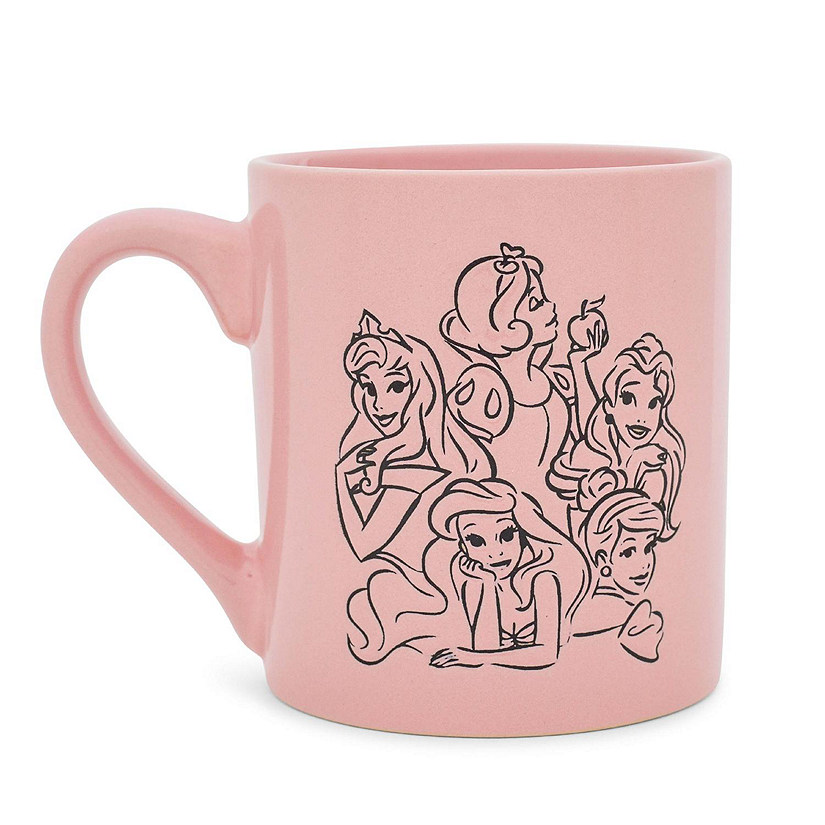 Disney Princess Pink Wax-Resist Ceramic Mug  Holds 14 Ounces Image