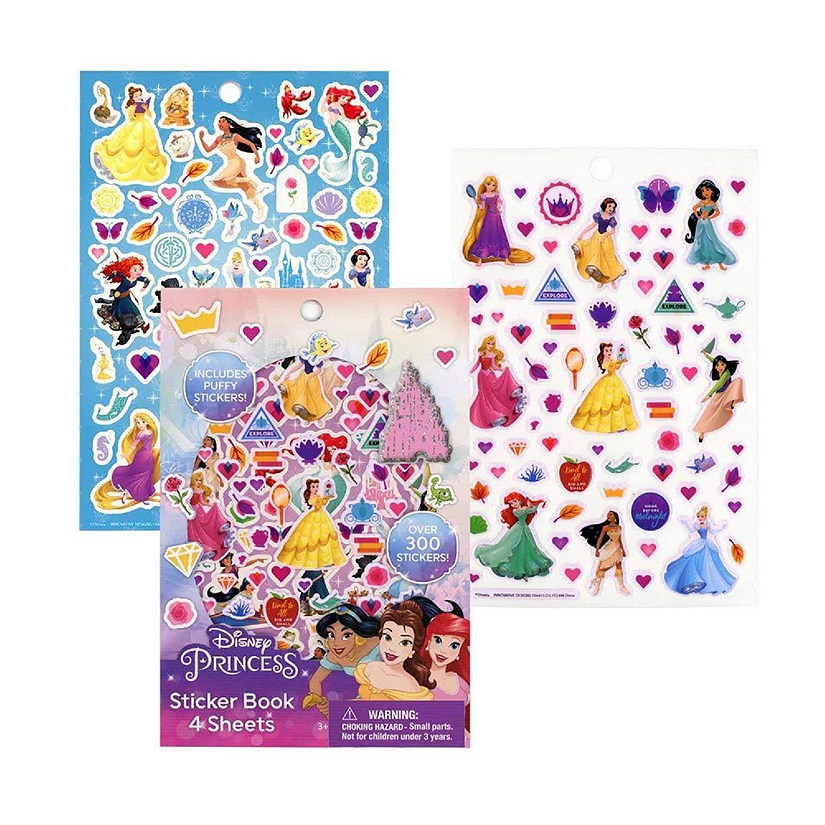 Disney Princess Sticker Book  4 Sheets  Over 300 Stickers Image