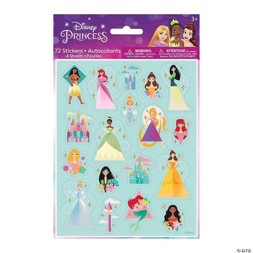Disney Princess Sticker Sheets 4 Sheets Oriental Trading