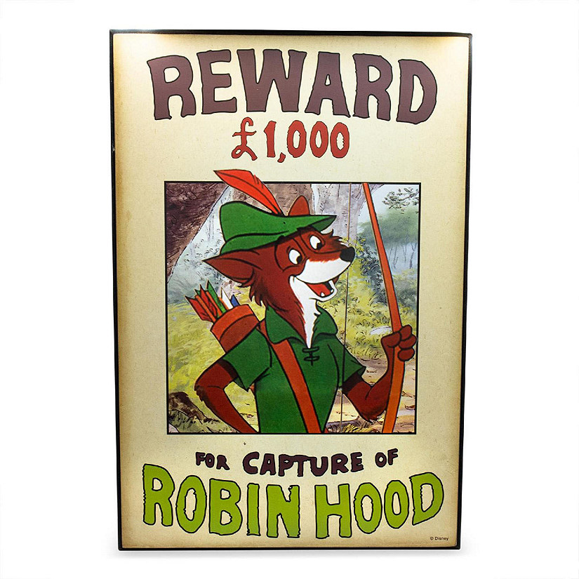 Disney Robin Hood Reward Poster Wood Wall Art Sign Image