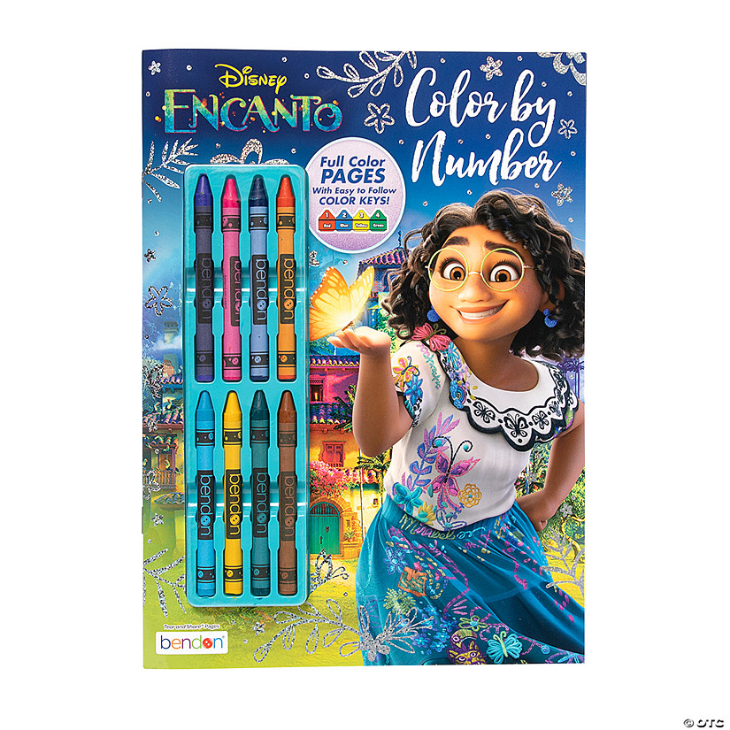 Disney&#8217;s Encanto Color by Number Activity Book with Crayons Image