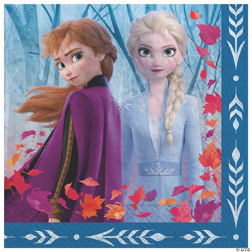 Disney&#8217;s Frozen II Elsa & Anna with Leaves  Luncheon Napkins - 16 Pc. Image