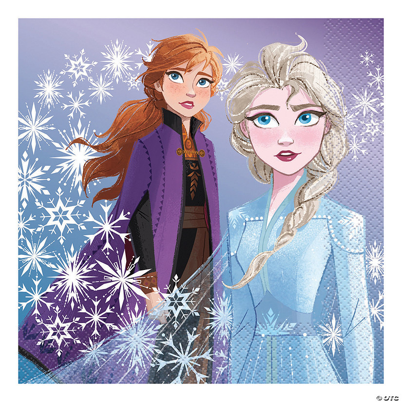 Disney&#8217;s Frozen II Elsa & Anna with Snowflakes Luncheon Napkins - 16 Pc. Image