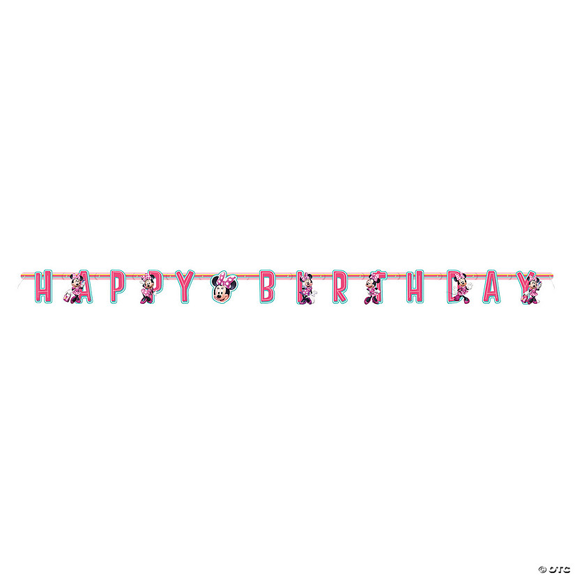 Disney&#8217;s Minnie Mouse Jointed Happy Birthday Banner Image