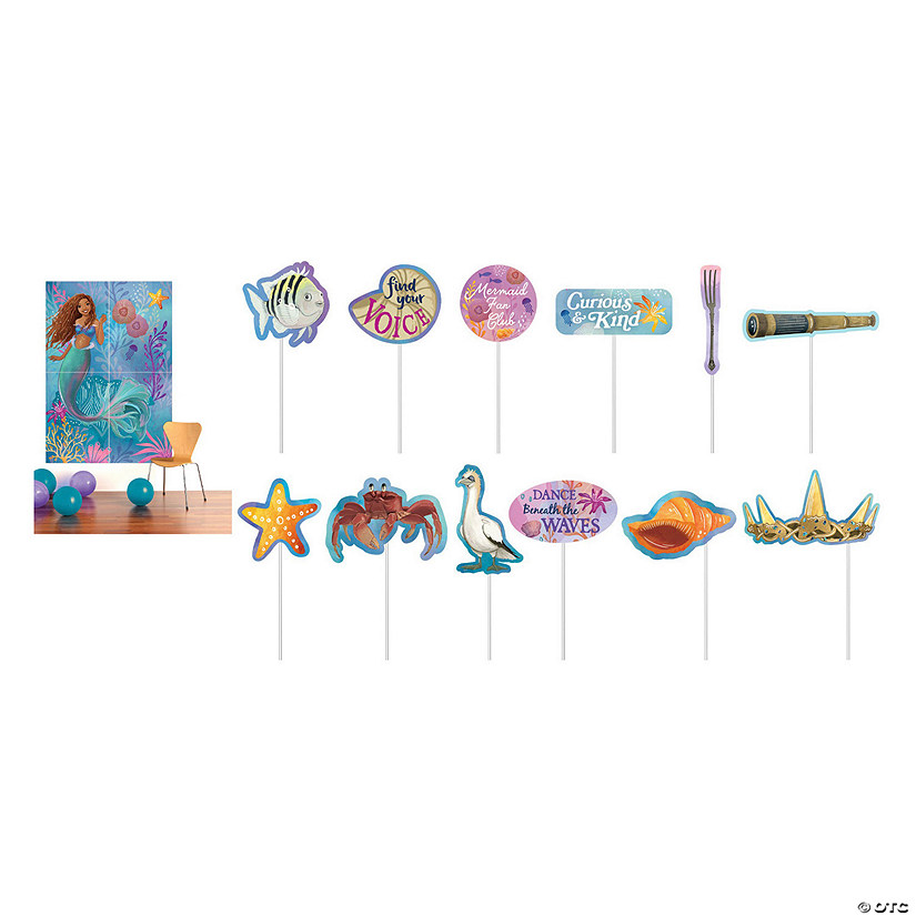 Disney&#8217;s The Little Mermaid&#8482; Photo Booth Backdrop with Props - 16 Pc. Image