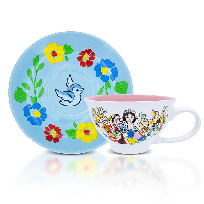Disney Snow White and the Seven Dwarfs "I'm Wishing" Ceramic Teacup and Saucer Image