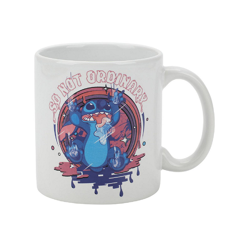 Disney Stitch Not So Ordinary 16 Oz White Ceramic Mug Image