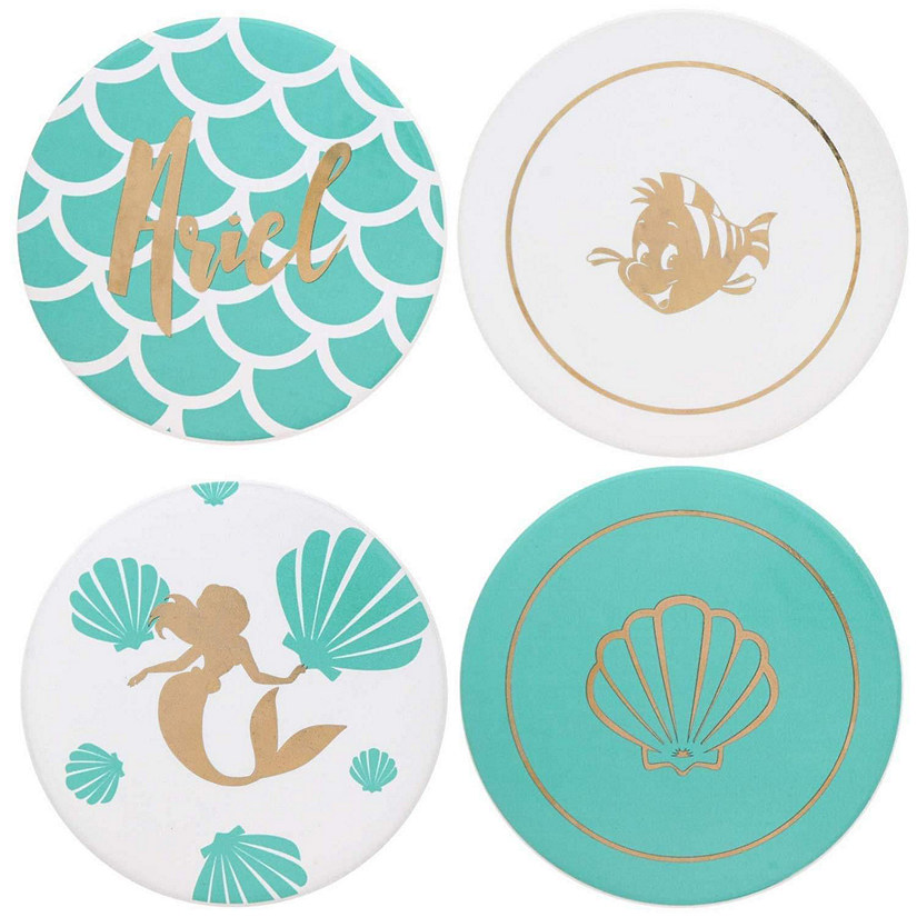 Disney The Little Mermaid 4 Piece Ceramic Coaster Set Image