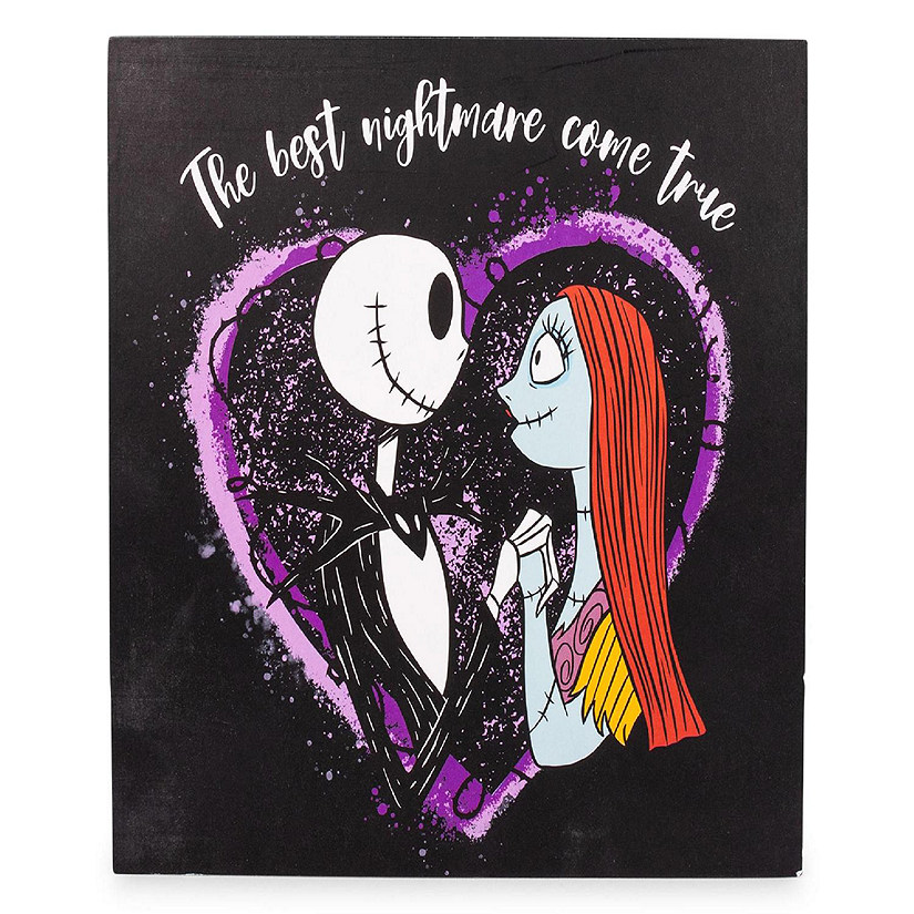 Disney The Nightmare Before Christmas Jack & Sally Box Wall Sign  6 x 6 Inches Image