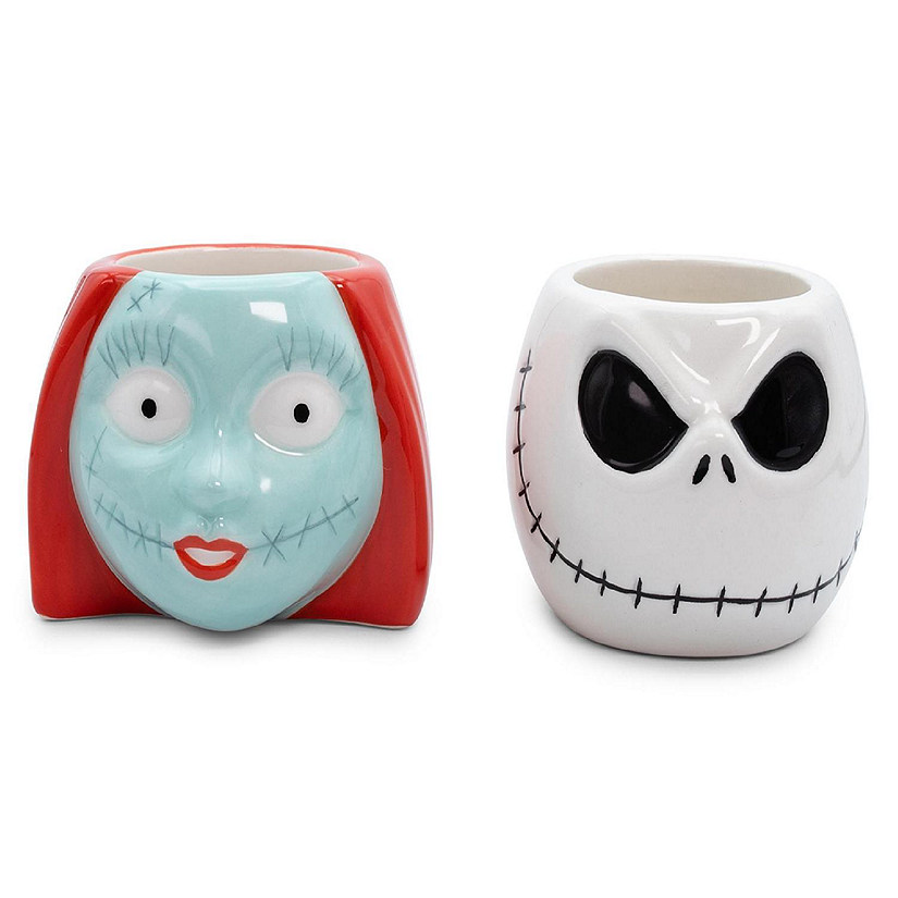 Disney The Nightmare Before Christmas Jack & Sally Sculpted Mini Mugs  Set of 2 Image