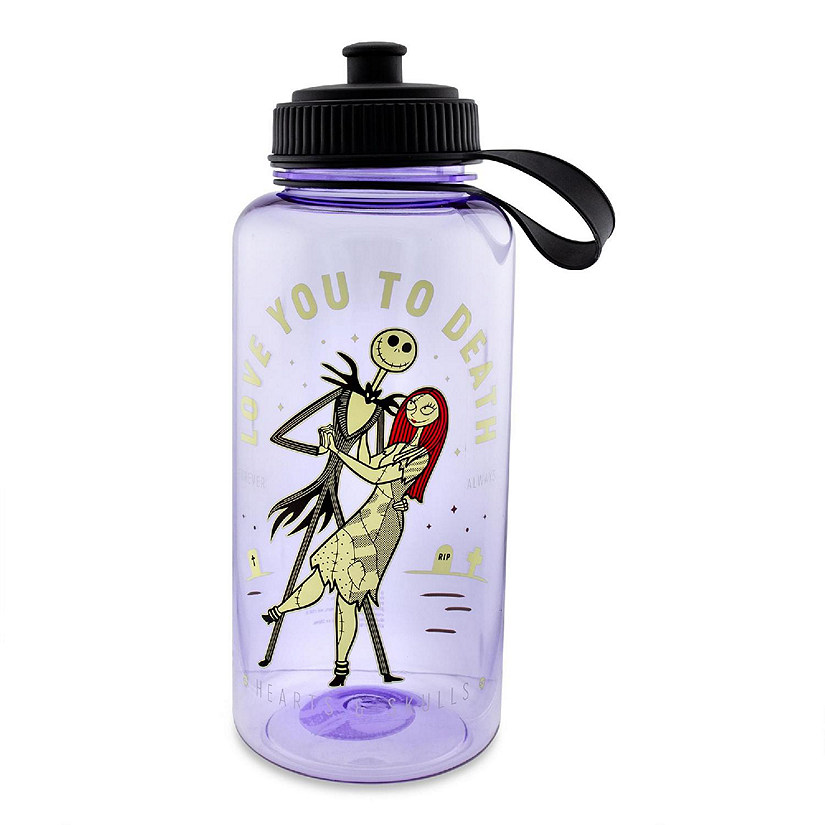 Disney The Nightmare Before Christmas "Love You To Death" 34-Ounce Water Bottle Image