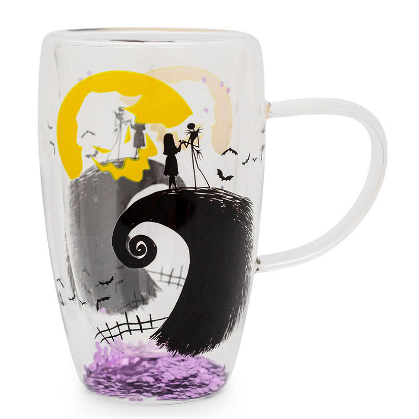 Disney The Nightmare Before Christmas Oogie Boogie Moon Confetti Glass Mug  Holds 15 Ounces Image