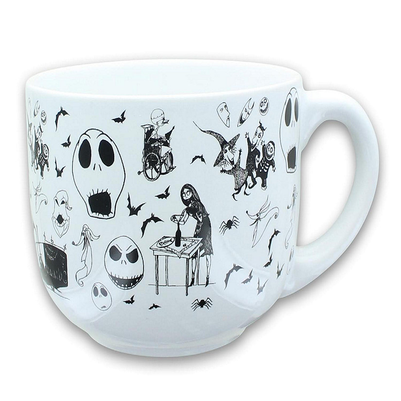 Disney The Nightmare Before Christmas Scary Citizens Ceramic Soup Mug With Lid Image
