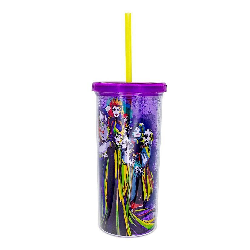 Disney Villains Plastic Cold Cup With Lid and Straw  Holds 20 Ounces Image