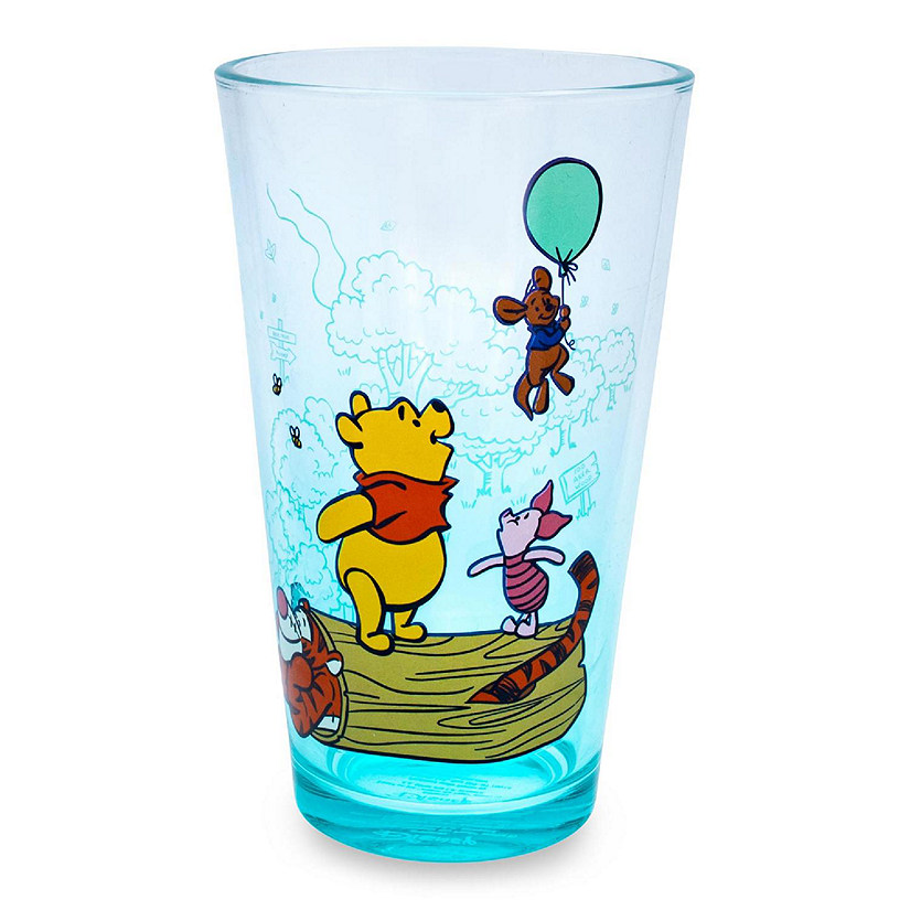 Disney Winnie the Pooh and Friends Pint Glass  Holds 16 Ounces Image