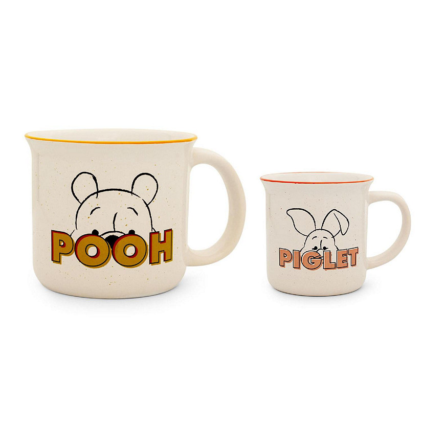 Disney Winnie the Pooh and Piglet Ceramic Camper Mugs  Set of 2 Image