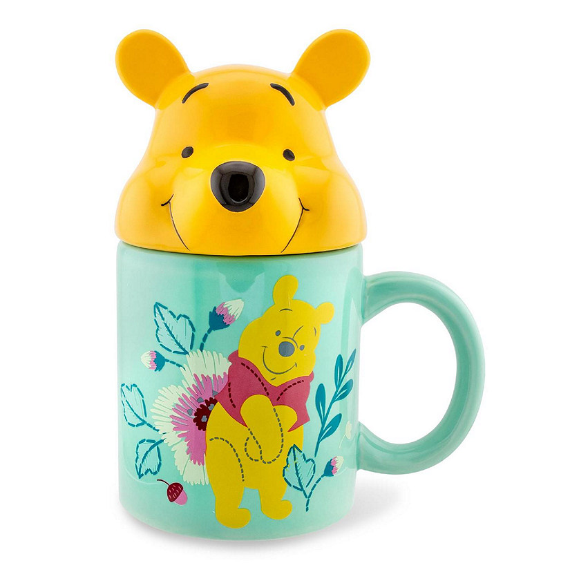 Disney Winnie the Pooh Ceramic Mug With Sculpted Topper  Holds 18 Ounces Image