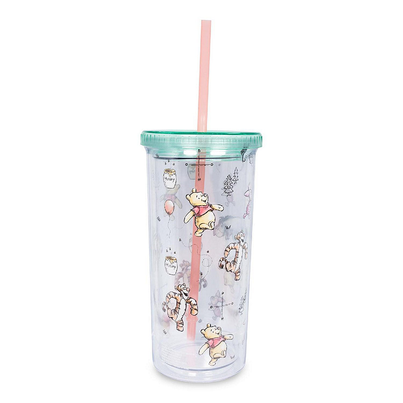 Disney Winnie the Pooh Character Toss Acrylic Carnival Cup with Lid and Straw Image