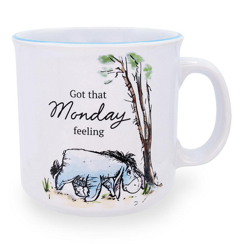 Disney Winnie the Pooh Eeyore "Monday Feeling" Ceramic Camper Mug  20 Ounces Image