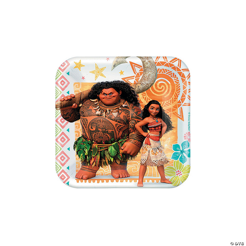 Disney's Moana Maui & Moana Square Paper Dessert Plates - 8 Ct. Image