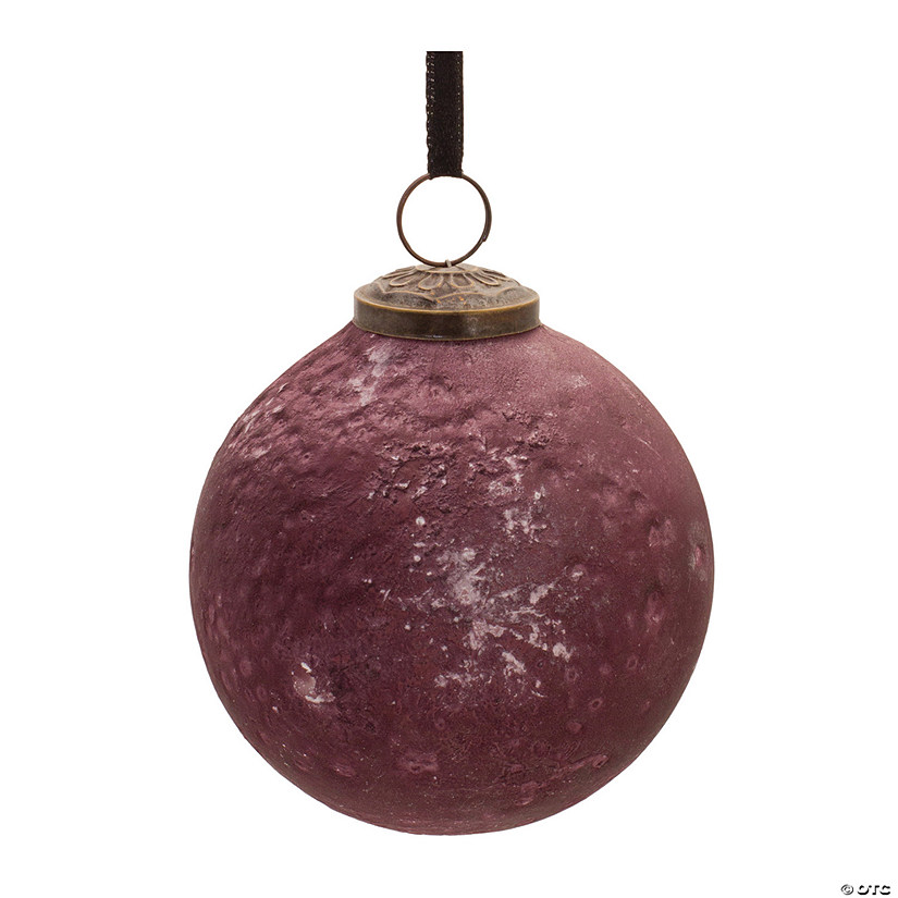 Distressed Ball Ornament (Set Of 6) 4"D Glass Image