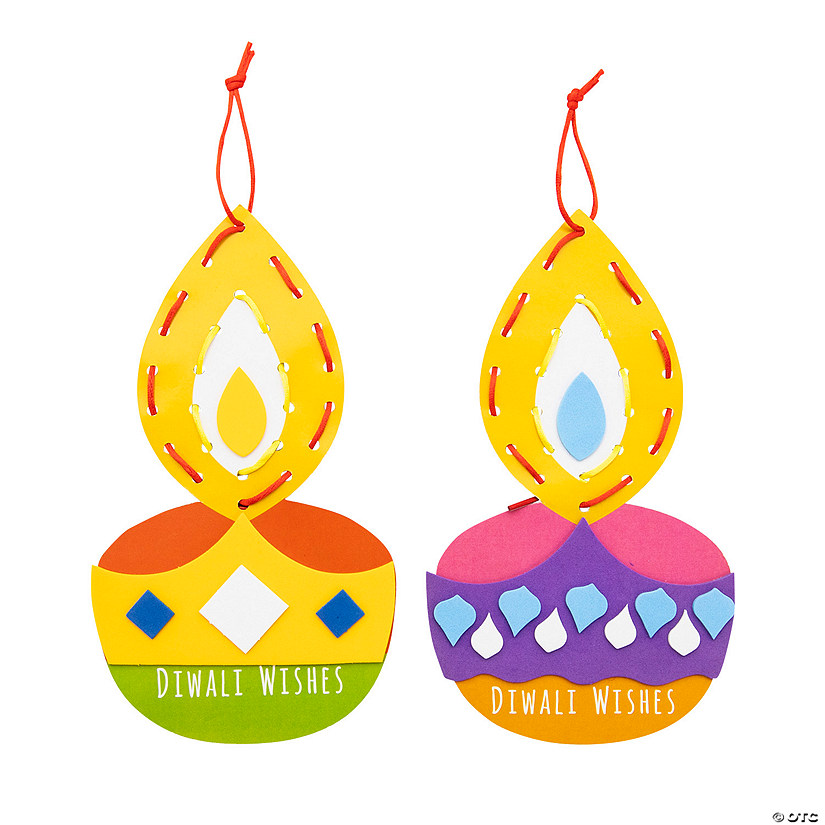 Diwali Wishes Lacing Craft Kit - Makes 12 Image