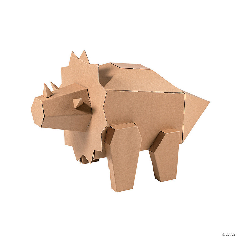 DIY 3D Triceratops Dinosaur Cardboard Stand-Up Image